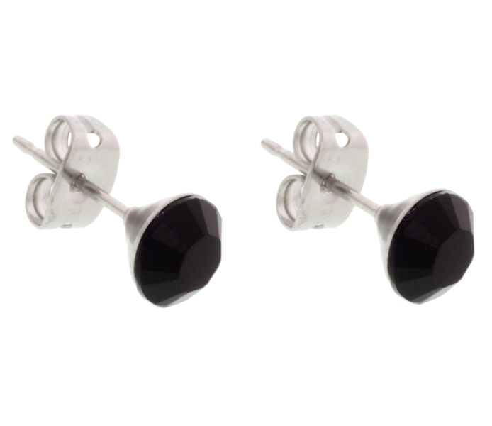 Jet Black Stud Earrings