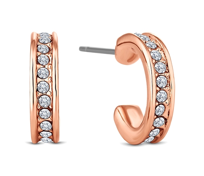 Domino Hoop Earrings in Rose Gold Plate