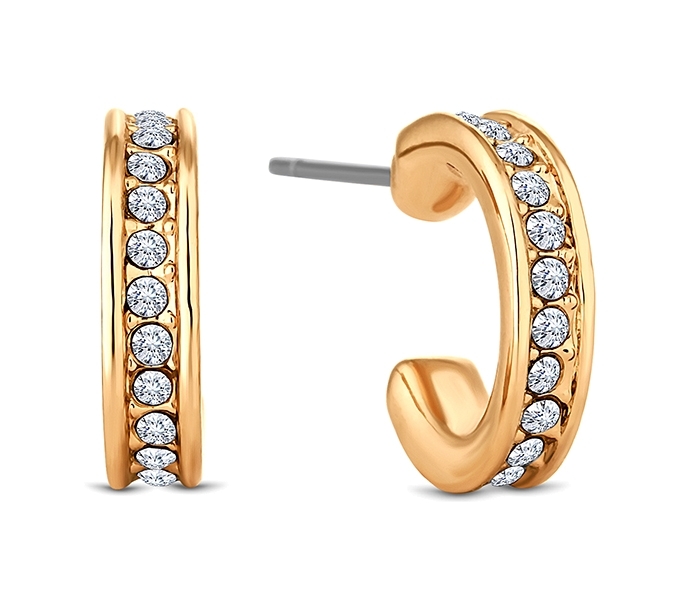 Domino Hoop Earrings in Gold Plate