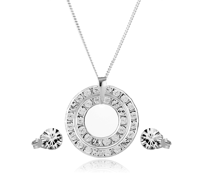 Halo Pendant and Solo Stud Earrings Set